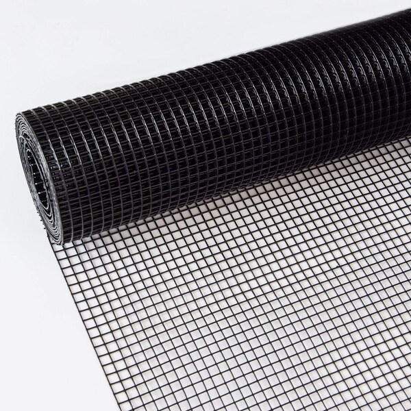Edendirect 4 ft. x 50 ft. 19-Gauge Black Vinyl Coated Welded Wire Fence - ED-W2286P160459