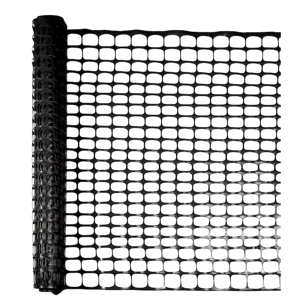 Mutual Industries Warning Barrier Fence, Black, Heavy Duty, 48 in. x 100' - 14973-91-48