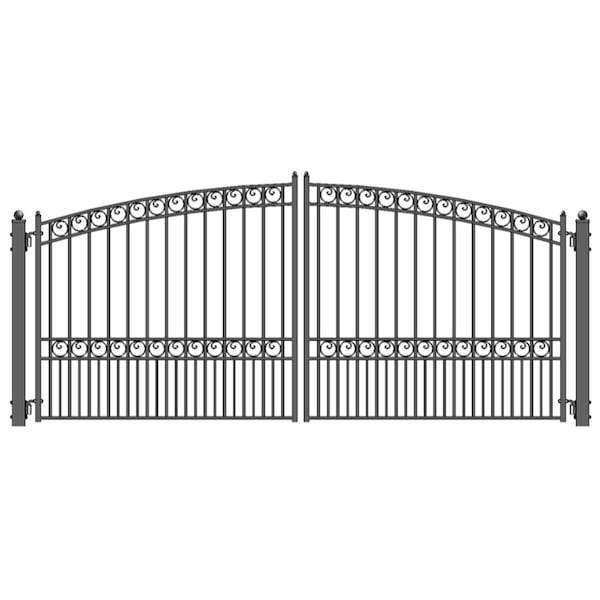 Tepee Supplies Paris Style Iron Wrought Dual Swing Driveway Gate - TE3302946