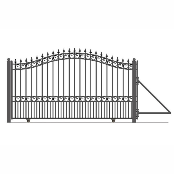 Tepee Supplies 18 ft. London Style Iron Single Slide Driveway Gate with AC1500 Operator - TE3310778