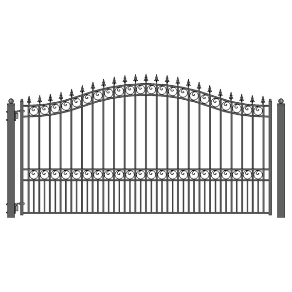 Tepee Supplies 12 ft. London Style Iron Single Swing Driveway Gate - TE3290416