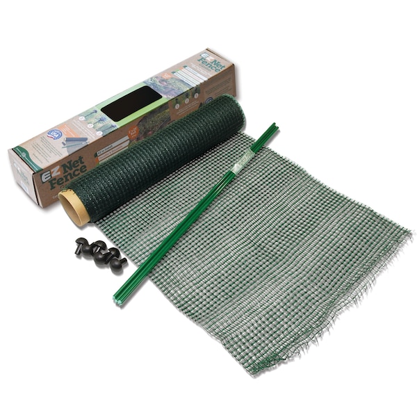 Volm Green EZ Garden Net Fence Kit, 2FT x 25FT - F100010