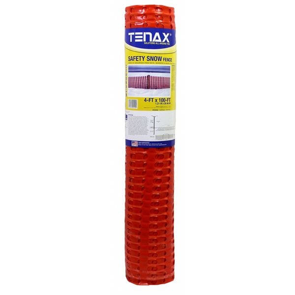 Zoro Select Snow Fence, 4 FT. X 100 FT., Orange, Oval Mesh Size 3.8"X 1.1" - 90600104