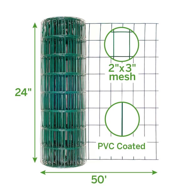 Garden Zone Garden Craft 24 in. H X 50 ft. L Steel Welded Wire Fence 2x3 in. - 022450