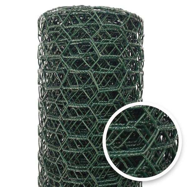 Acorn International Vinyl Coated Poultry Netting Green 1" 24"X25 Ft - PNVCGN12425