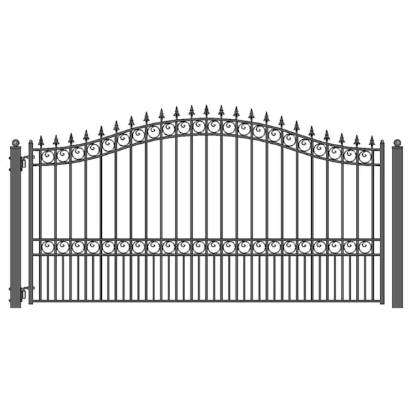 Tepee Supplies 14 ft. London Style Iron Single Swing Driveway Gate - TE3287173