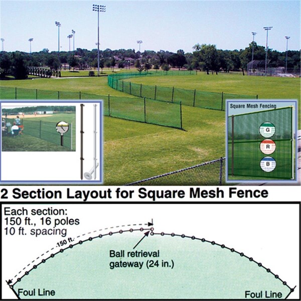 Ssn Outfield Fencing 150 ft. Roll, Dark Green - 1196788