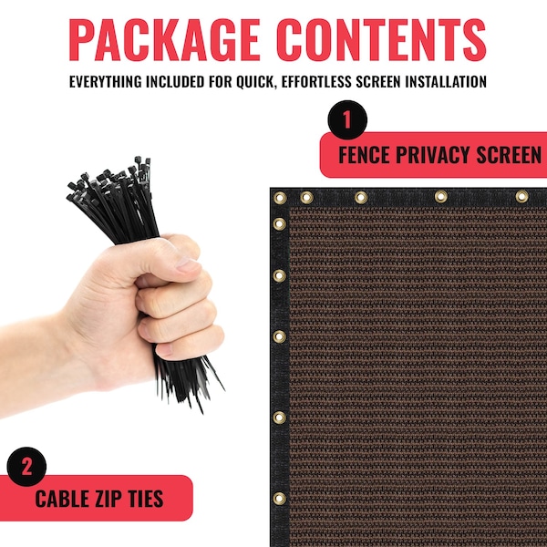Sealtech Ultra Heavy Duty 200 GSM Privacy Fence Brown6X50 NonRecycled Polyethylene Cable Zip Ties - ST-202-6X50