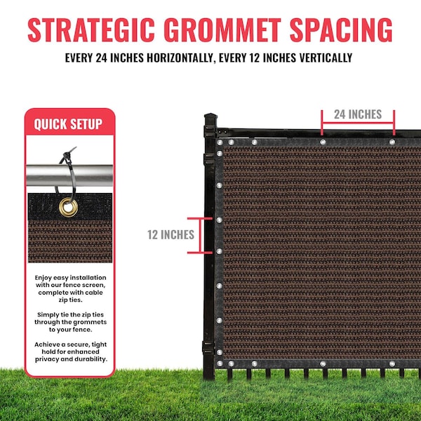 Sealtech Ultra Heavy Duty 200 GSM Privacy Fence Brown6X50 NonRecycled Polyethylene Cable Zip Ties - ST-202-6X50
