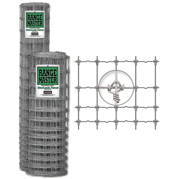Rangemaster Staylock Fence, 330 ft L, 96 in H, 1212 Gauge, Galvanized - 6792