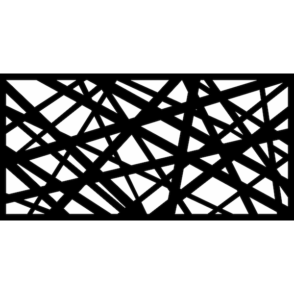 Highlanderhome LaserCut Metal Privacy Fence, AlgebraStrike, Black, 24" x 48"/pc - ALGEBRASTRIKE_BLACK_1PC