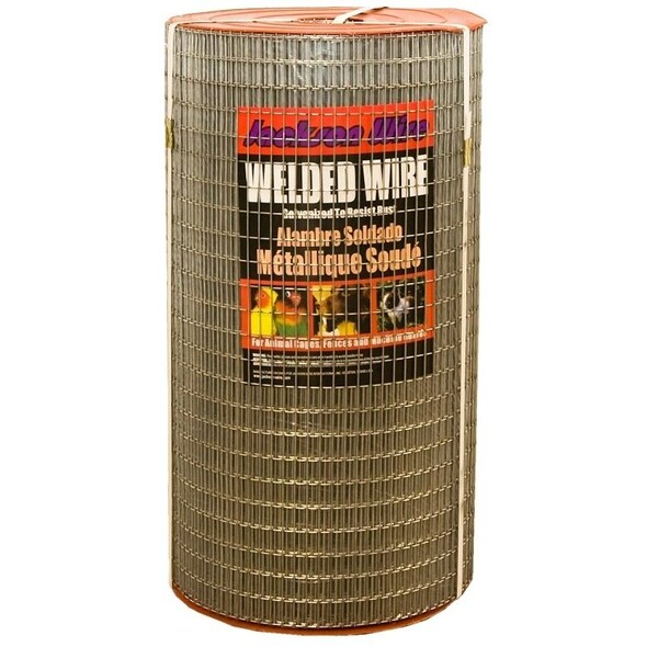 Jackson Wire 10 08 36 14 Welded Wire Fence, 100 ft L, 24 in H, 12 x 1 in Mesh, 16 Gauge, Galvanized - 10083614