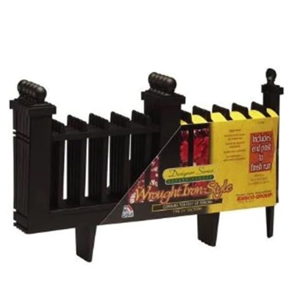 Emsco Group Emsco  10 ft. Estate Series Resin Wrought-Iron Style Border Fencing, Black - 2096-1