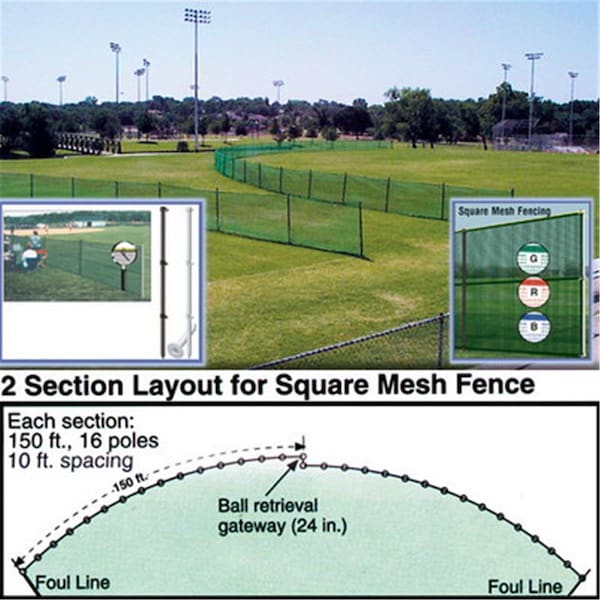 Ssn Outfield Fencing 150 ft. Roll, Blue - 1196795