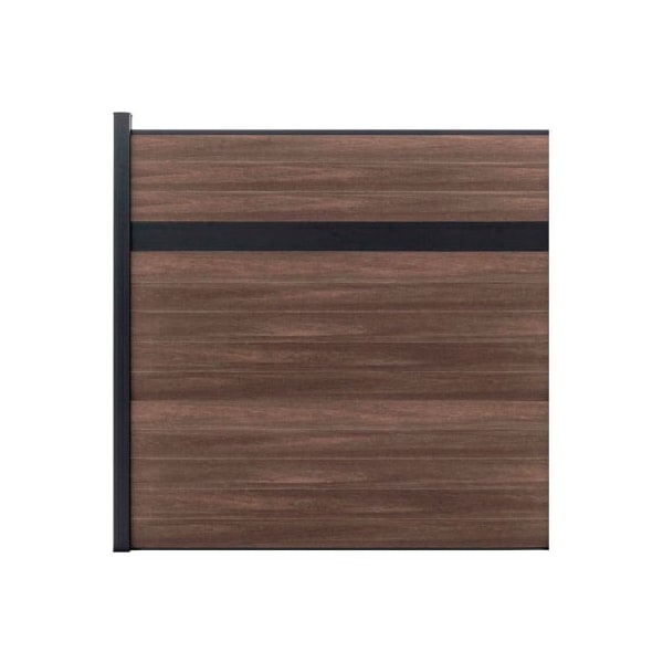 Jewett Cameron Companies Estate 6'W x 6'H King Cedar Aluminum/Composite Horizontal Fence-Adder Section-IN GROUND - EF EG1216