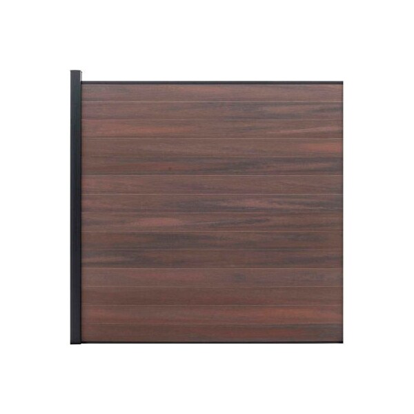 Jewett Cameron Companies Full Composite 6'W x 6'H Black Rose Aluminum/Composite Horizontal Fence-Adder Section-IN GROUND - EF UG1226