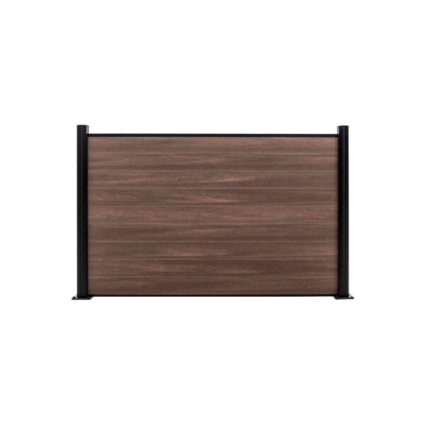 Jewett Cameron Companies Full Composite 6'W x 4'H King Cedar Aluminum/Composite Horizontal Fence-Starter Section-SURFACE MT - EF US2214