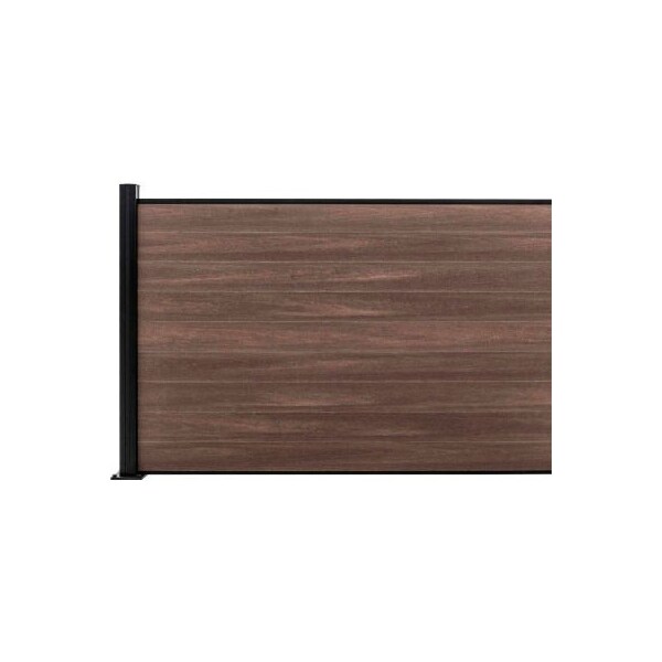 Jewett Cameron Companies Full Composite 6'W x4'H King Cedar Aluminum/Composite Horizontal Fence Adder Section - SURFACE MT - EF US1214