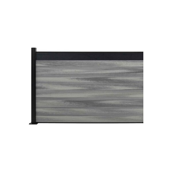 Jewett Cameron Companies Estate 6'W x 4'H Oxford Grey Aluminum/Composite Horizontal Fence Adder Section - SURFACE MOUNT - EF ES1204