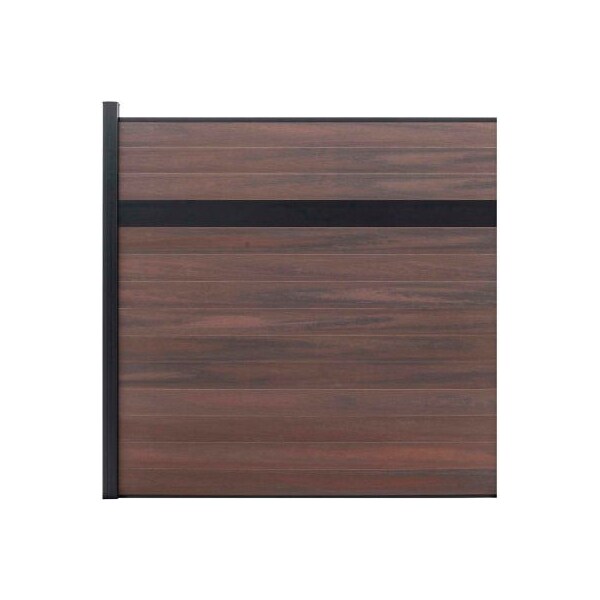 Jewett Cameron Companies Estate 6'W x 6'H Black Rose Aluminum/Composite Horizontal Fence-Adder Section-IN GROUND - EF EG1226