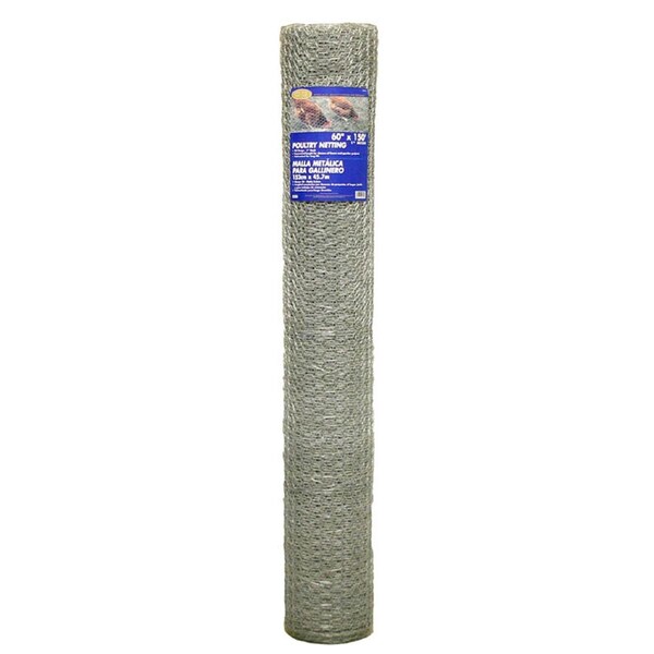Mat 60in. x 150ft. 1in. Mesh Galvanized Poultry Netting - MA310114