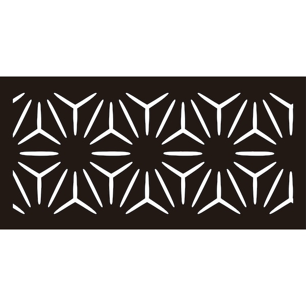 Highlanderhome LaserCut Metal Privacy Fence, BigDiamond, Black, 48"x72"/Set - BIGDIAMOND_BLACK_3PCCOMBO
