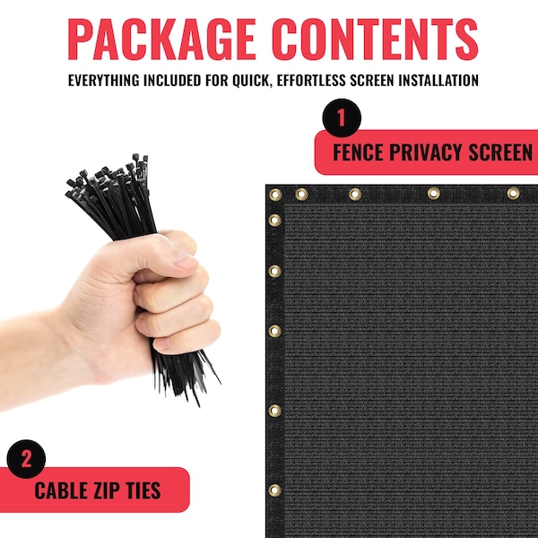 Sealtech Ultra Heavy Duty 200 GSM Privacy Fence Black8X25 NonRecycled Polyethylene Cable Zip Ties - ST-206-8X25