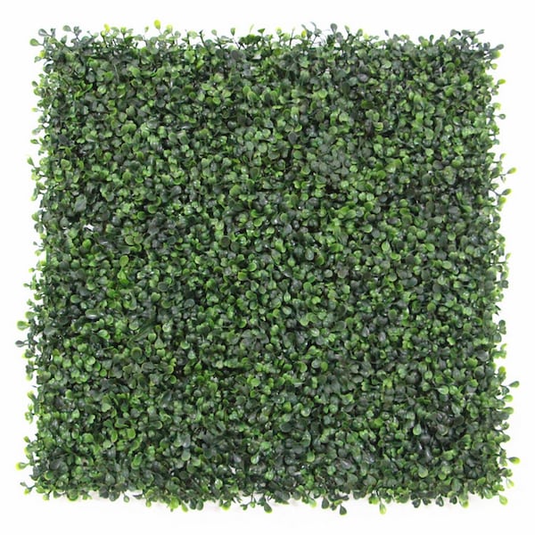 Ejoy 20in x 20in Artificial Boxwood Hedge Greenery Panels, Darkgreen, 12PK - DARKGREEN_1BOX