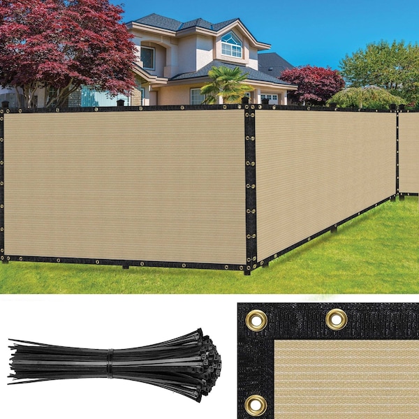 Sealtech Ultra Heavy Duty 200 GSM Privacy Fence Beige8X50 NonRecycled Polyethylene Cable Zip Ties - ST-205-8X50