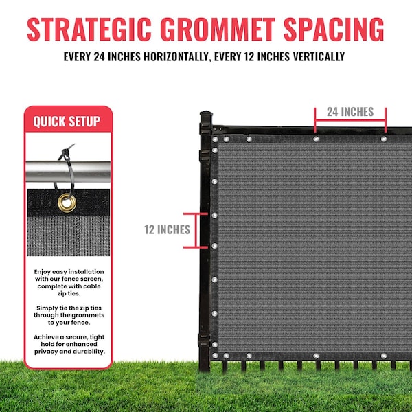 Sealtech Ultra Heavy Duty 200 GSM Privacy Fence Grey5X100 NonRecycled Polyethylene Cable Zip Ties - ST-201-5X100