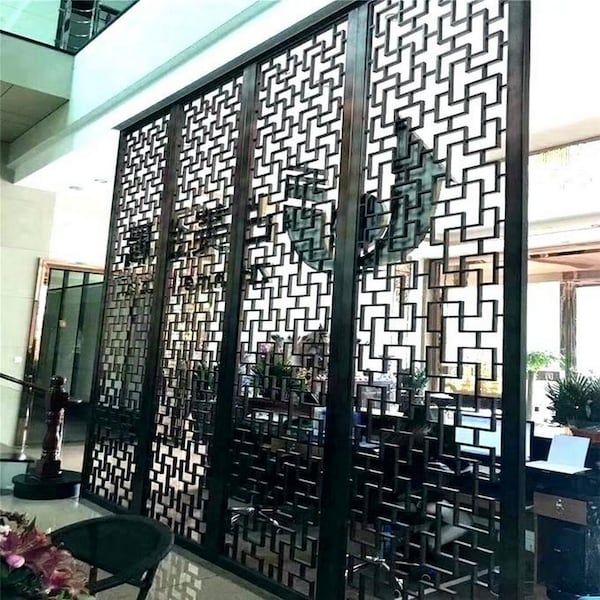 Highlanderhome LaserCut Metal Privacy Fence, HoneyComb, Black, 24" x 48"/pc - HONEYCOMB_BLACK_1PC