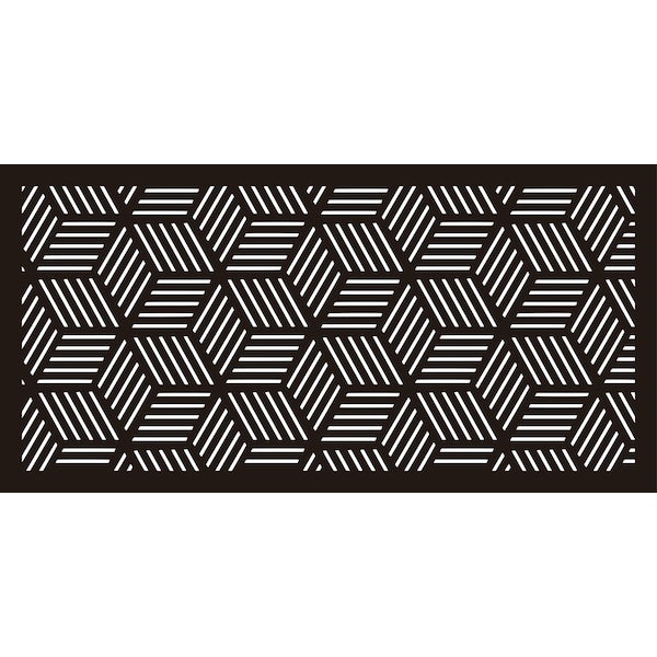 Highlanderhome LaserCut Metal Privacy Fence, HoneyComb, Black, 24" x 48"/pc - HONEYCOMB_BLACK_1PC