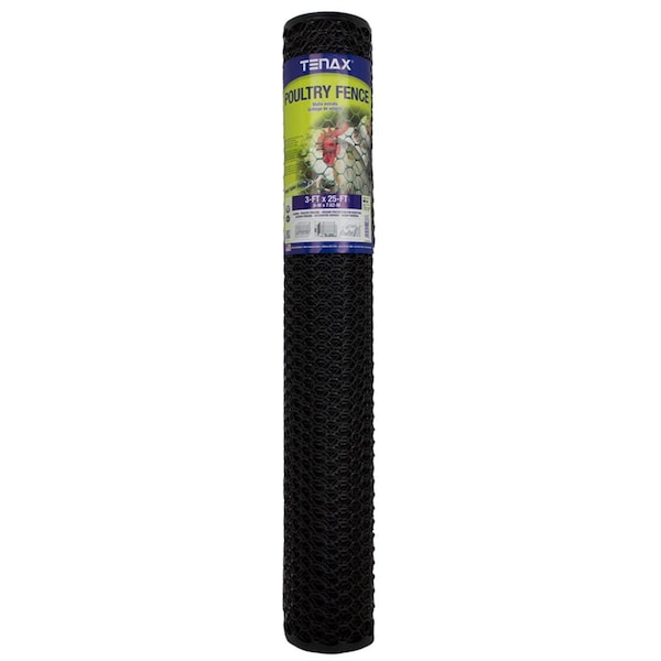 Perfectpatio 3 x 25 ft. Black Poultry Fence - PE3304063