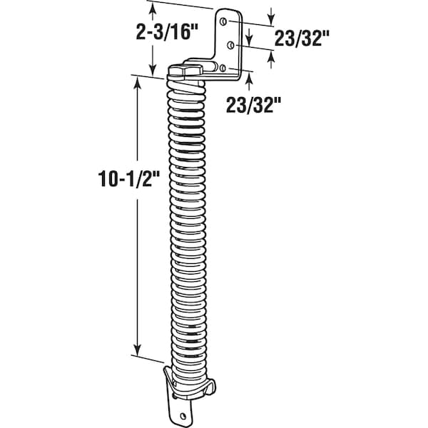 Prime-Line Self Closing Gate Spring, 10-1/2 In., Steel, Black, Adjustable 6 Pack - RG 18668
