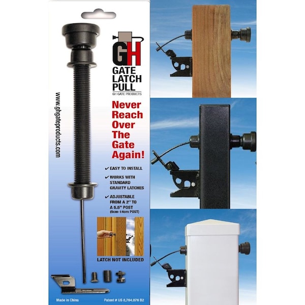 Gh Gate Products GH Gate Produts 13.5 in. H X 4 in. W Matte Plastic Pull Gate Latch - GHGLP01