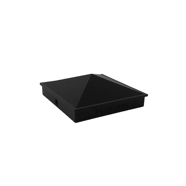 Nuvo Iron 5in x 5in BLACK ALUMINUM ORNAMENTAL PYRAMID POST CAP - PCP13