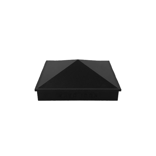 Nuvo Iron 5in x 5in BLACK ALUMINUM ORNAMENTAL PYRAMID POST CAP - PCP13