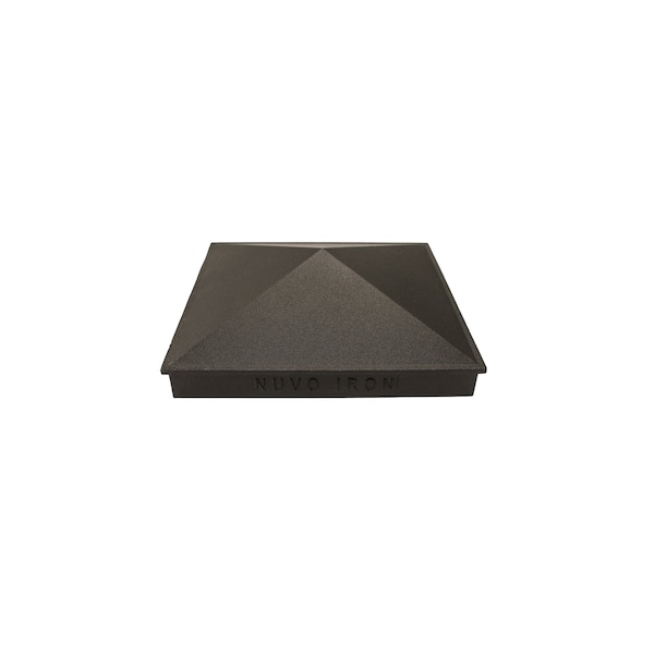 Nuvo Iron 6in x 6in BLACK ALUMINUM ORNAMENTAL PYRAMID POST CAP - PCP14