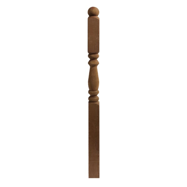 Nuvo Iron Brown Pressure Treated 4in x 4in x 54in Decorative Newel Post - BRTNDP