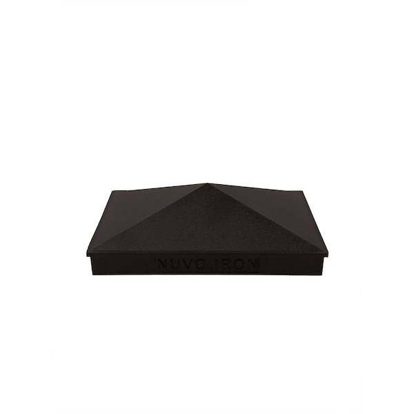 Nuvo Iron 4in x 6in BLACK ALUMINUM ORNAMENTAL PYRAMID POST CAP - PCP09