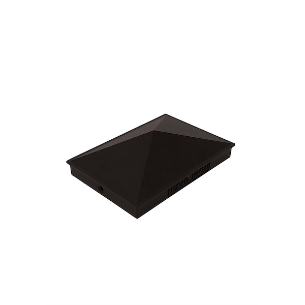 Nuvo Iron 4in x 6in BLACK ALUMINUM ORNAMENTAL PYRAMID POST CAP - PCP09