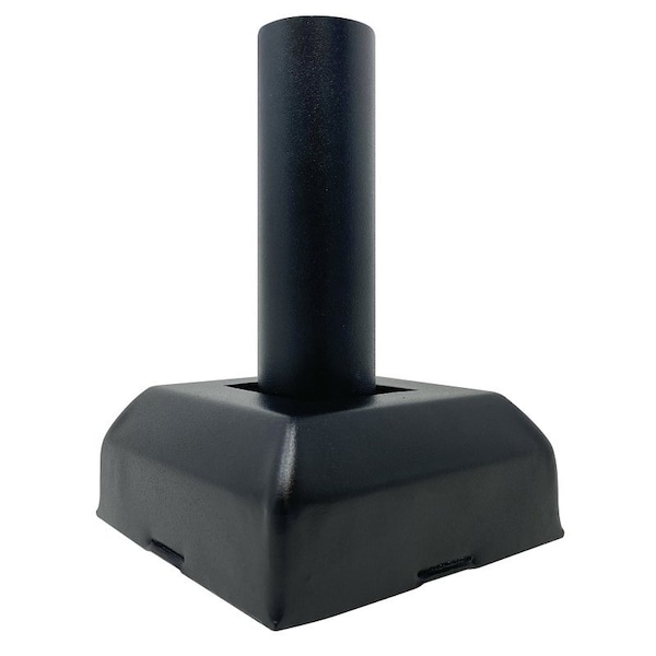 Nuvo Iron Legacy Post on Plate Post Base, Steel, Textured Black, Galvanized - POPB1TXB