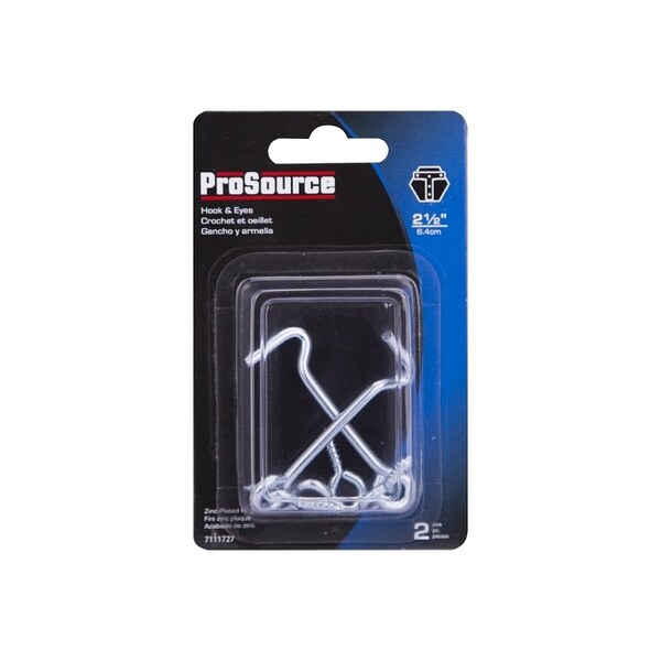 Prosource Gate Hook and Eye, 1/8 in Dia Wire, 2-1/2 in L, Steel - LR-408-PS