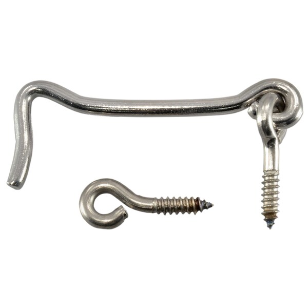 Midwest Fastener 3/16" x 11/64" x 3" 18-8 Stainless Steel Gate Hooks & Eyes 5PK - 32645