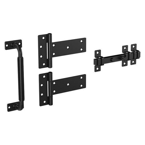 National Hardware Industrial Gate Kit, Steel, Black, 4-Piece - N166-036
