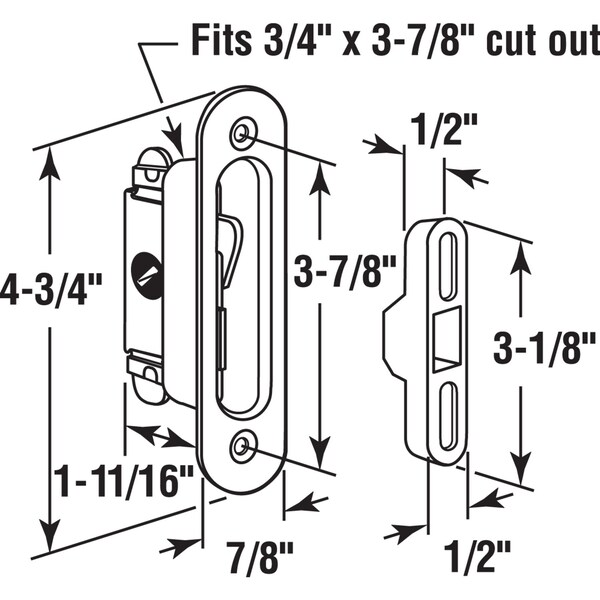 Prime-Line Prime-Line Wood Tone Aluminum Indoor and Outdoor Door Lock Keeper - 152510