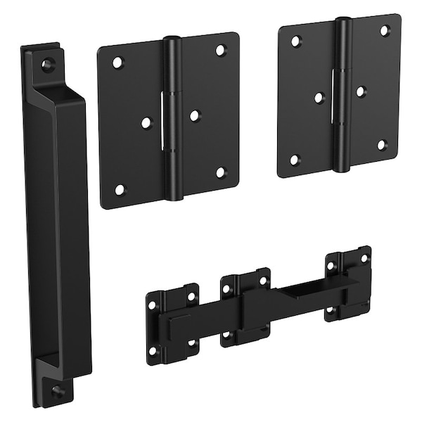 National Hardware Modern Gate Kit, Steel, Black, 4-Piece - N166-026