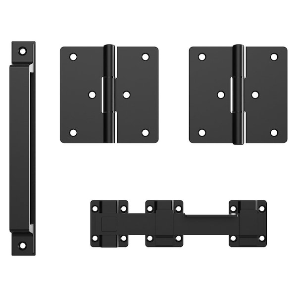 National Hardware Modern Gate Kit, Steel, Black, 4-Piece - N166-026