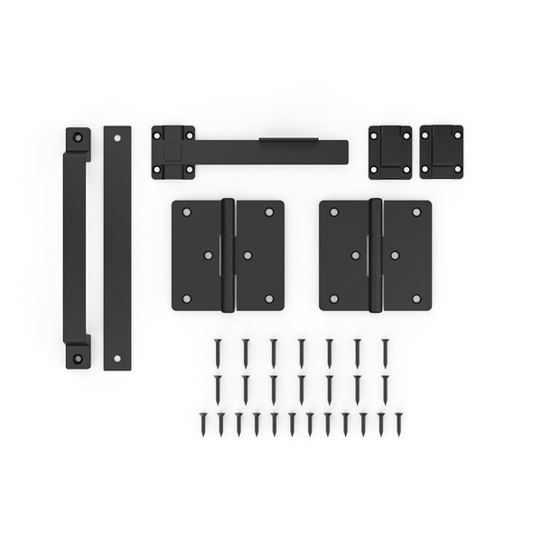 National Hardware Modern Gate Kit, Steel, Black, 4-Piece - N166-026