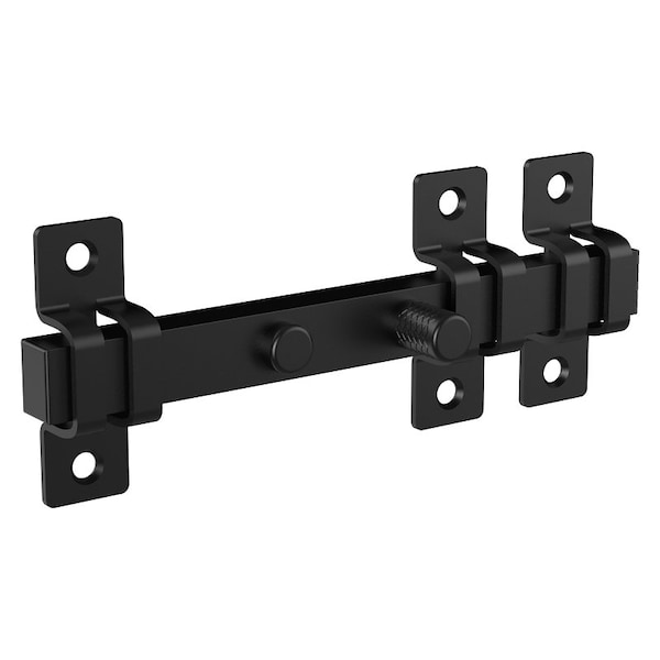 National Hardware Industrial Gate Latch, 7-29/32 in L, 13/16 in W, 25/32 in Bolt Head, ABS/Plastic/Steel, Black - N166-033